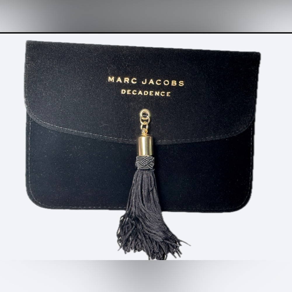 NWOT Marc Jacobs Black Suede Clutch with Gold Tassel